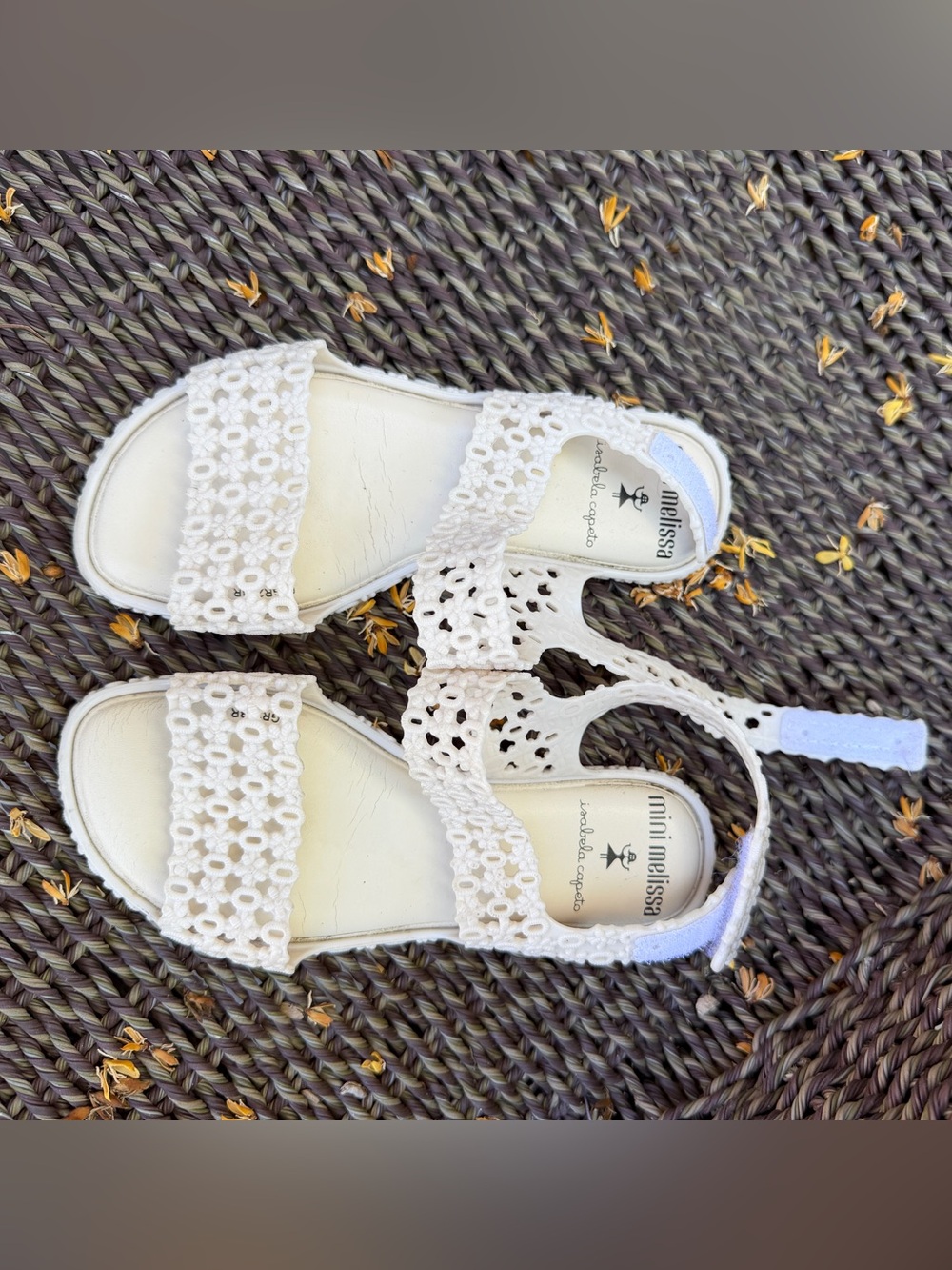 Mini Melissa White Crochet Strap Kids Sandals